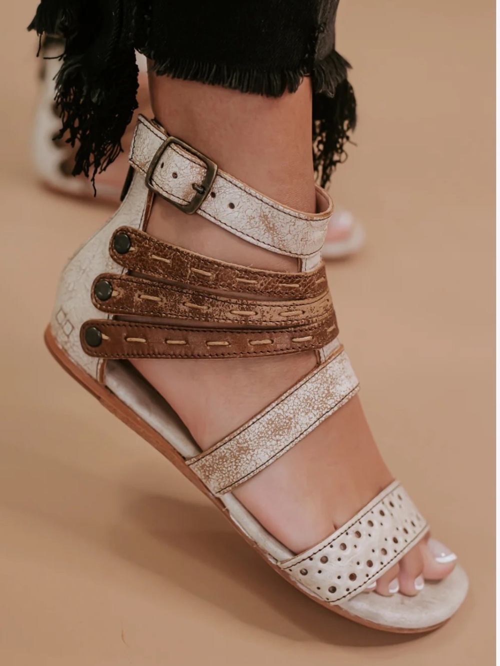 Bed|Stü Artemis Leather Multi Strap Sandals Nectar Tan Lux Boho 7